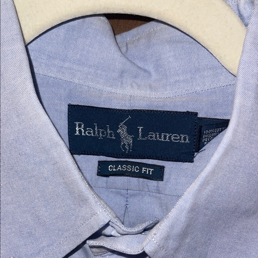 Ralph Lauren Light Blue Button-Down Dress Shirt 16 34/56 - Picture 3 of 6